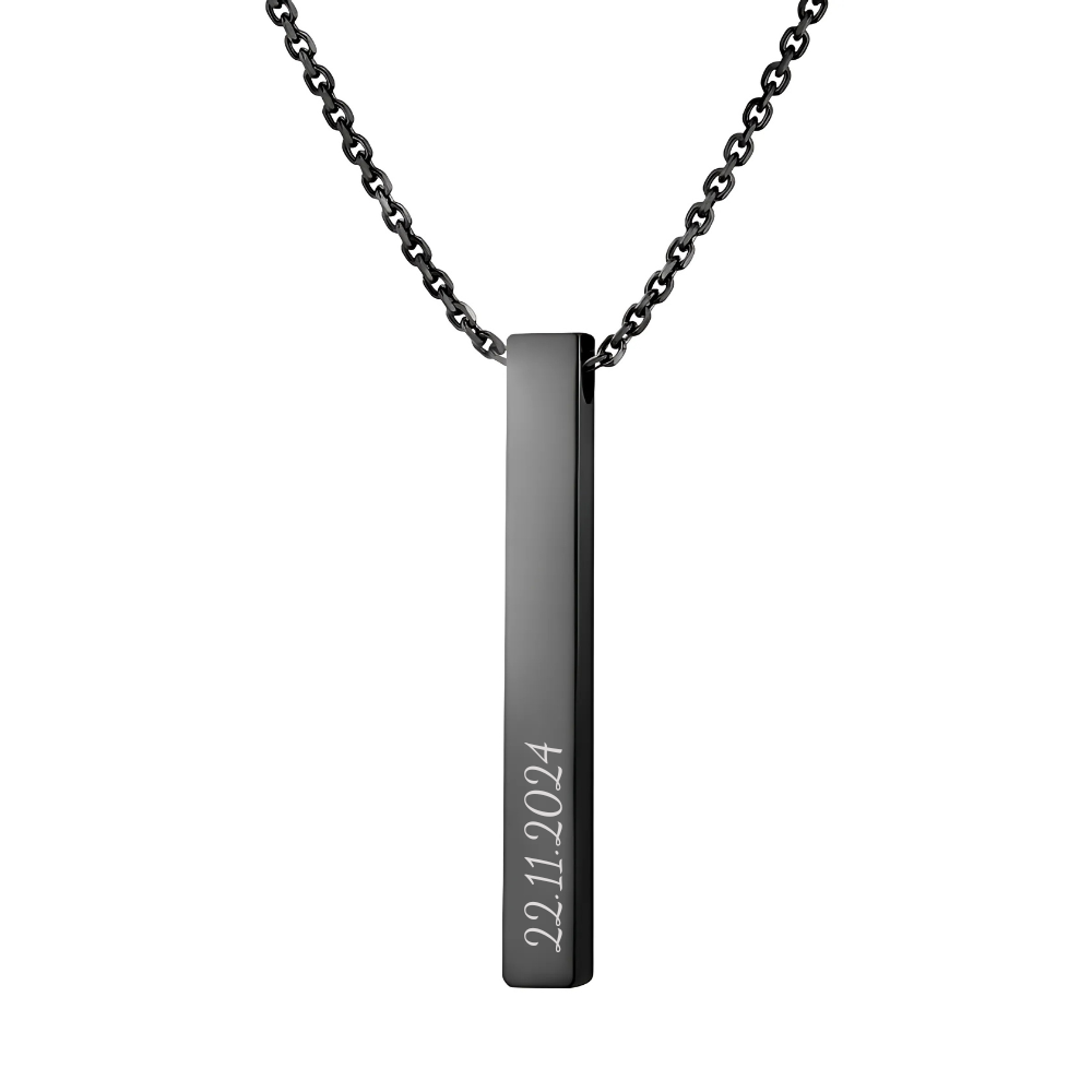Stainless Steel Pendant bar necklace with personalised message