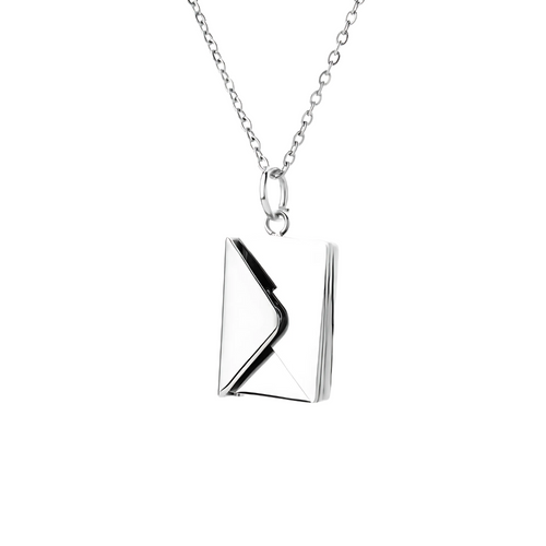 Secret Keeper: Stainless Steel Necklace Envelope with hidden message