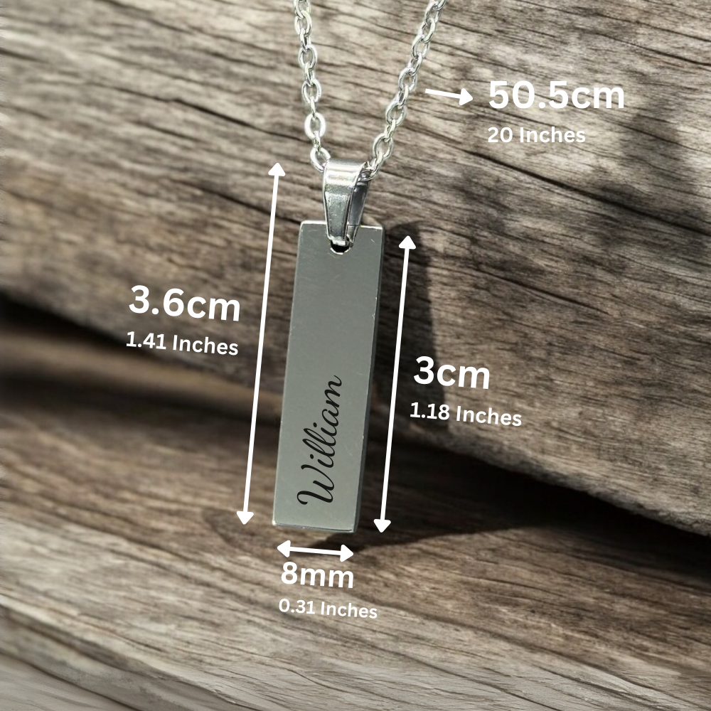 Stainless Steel Rectangle Bar Pendant