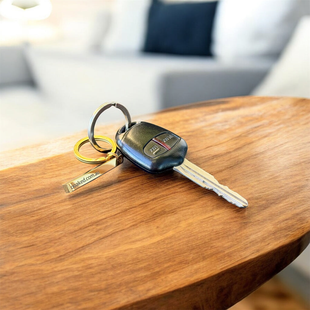 Stainless Steel 3D Bar Keyring with personalised message
