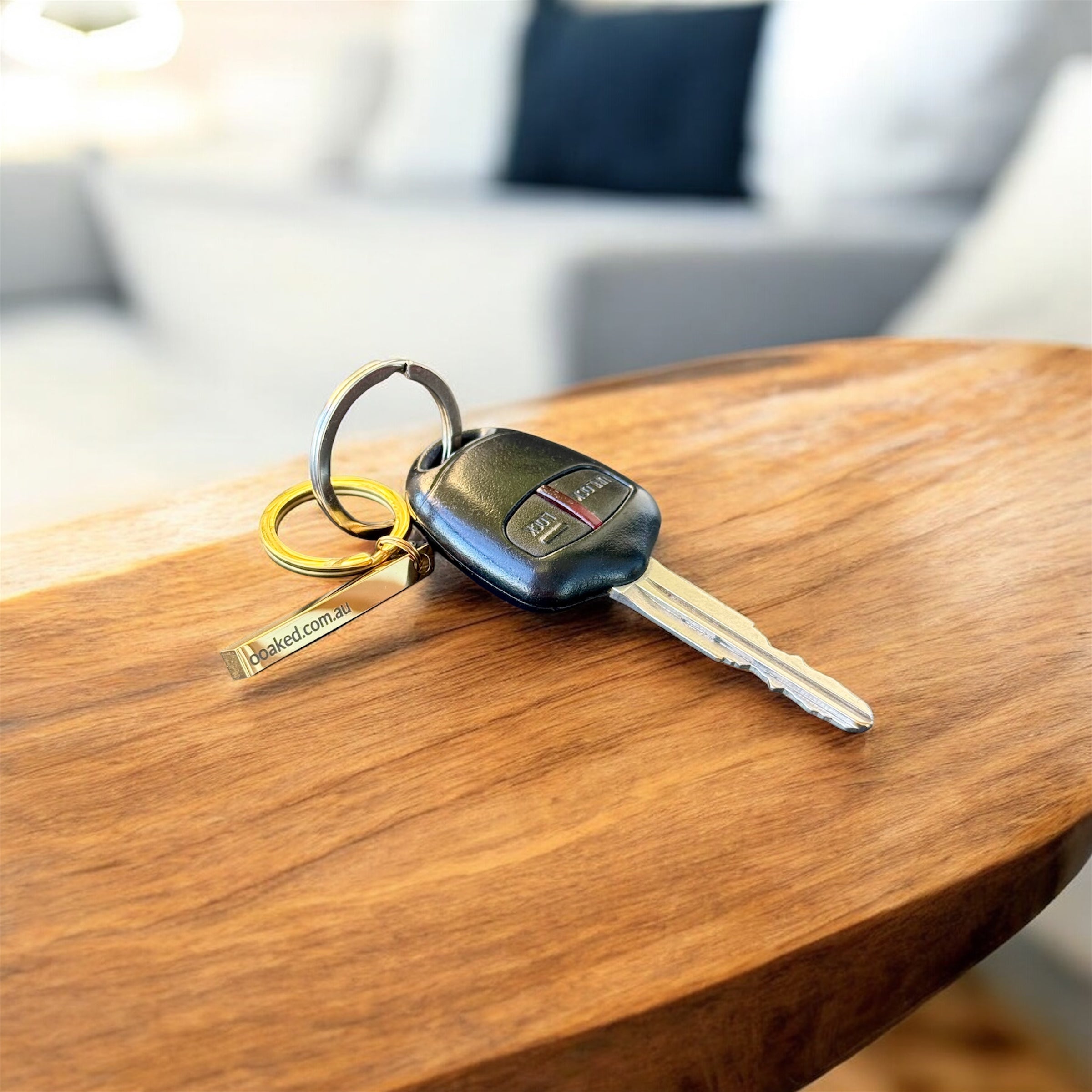 Stainless Steel 3D Bar Keyring with personalised message