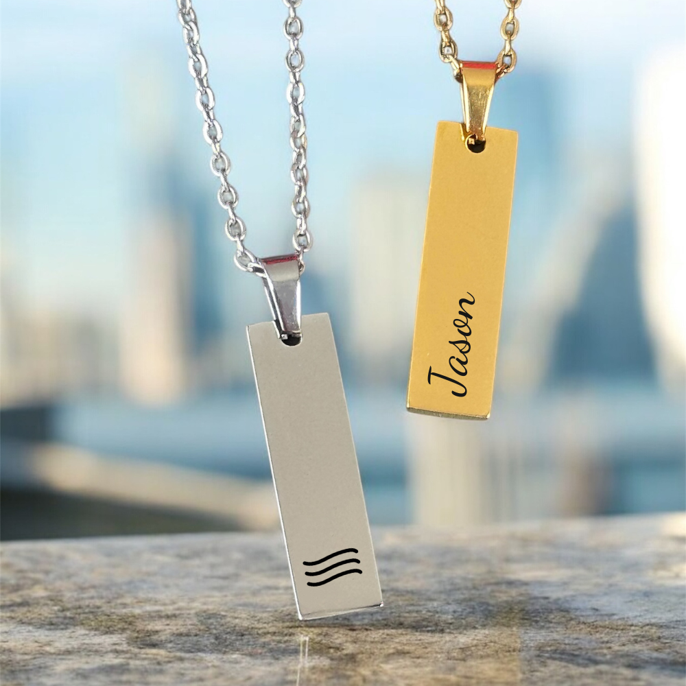 Stainless Steel Rectangle Bar Pendant