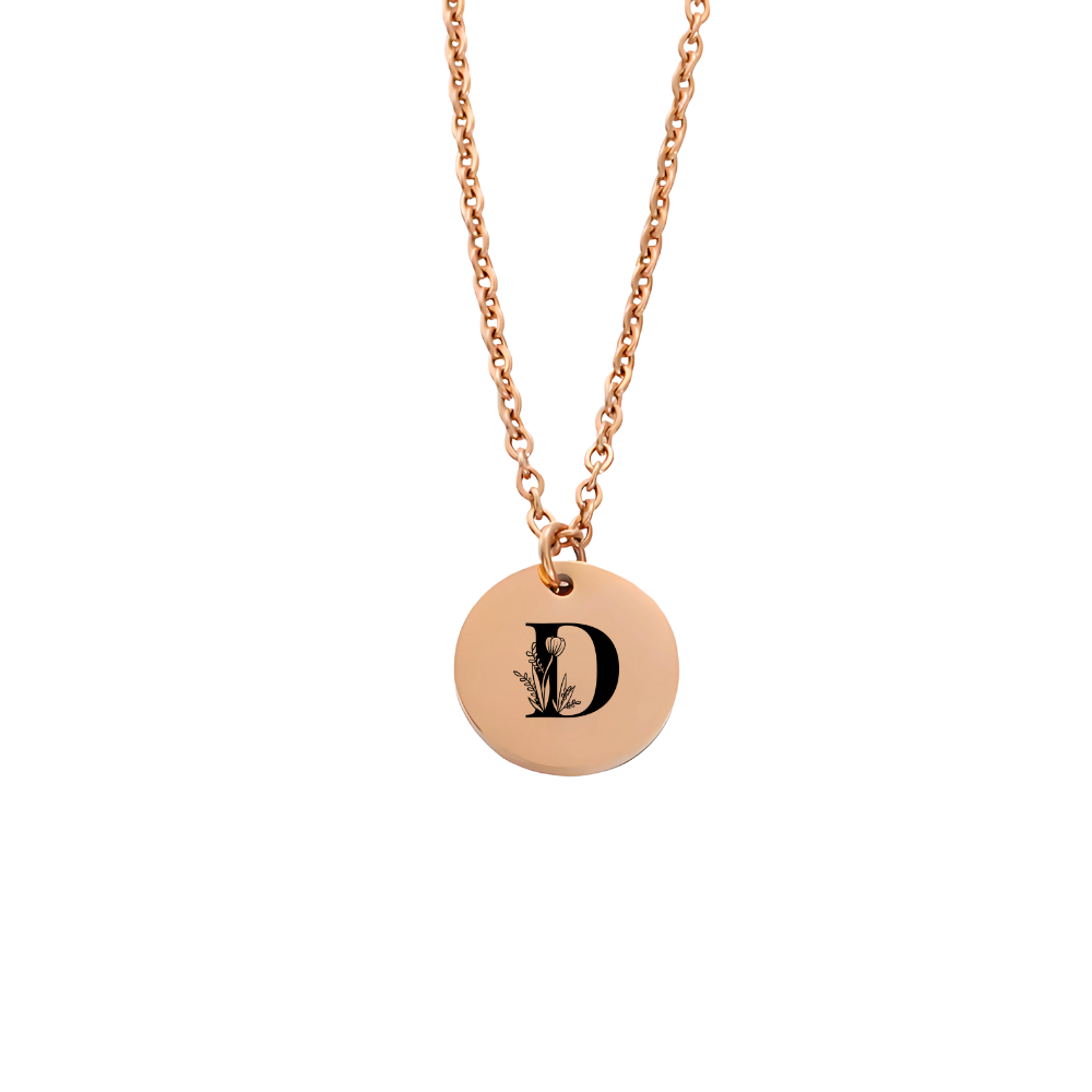 Stainless Steel Round Pendant Necklace with Personalised Engraving