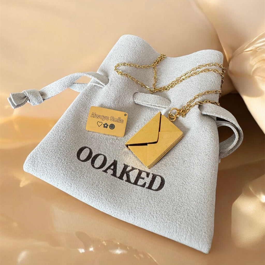 Secret Keeper: Stainless Steel Necklace Envelope with hidden message