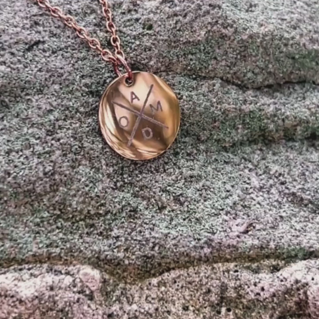 Stainless Steel Round Pendant Necklace with Personalised Engraving